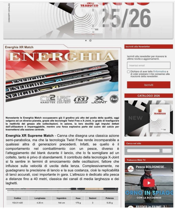 Sottocosto Per Cambio Merceologia Canna Match Trabucco ENERGHIA XR Supreme MATCH