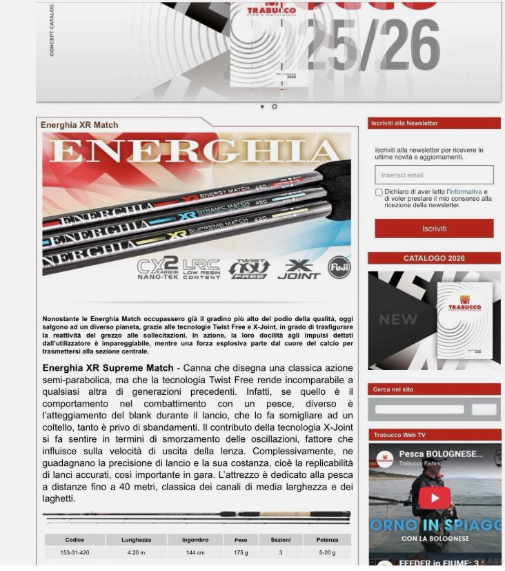 Sottocosto Per Cambio Merceologia Canna Match Trabucco ENERGHIA XR DYNAMIC MATCH