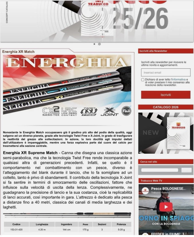 Sottocosto Per Cambio Merceologia Canna Match Trabucco ENERGHIA XR ENERGY MATCH