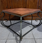Tavolino Quadrato – Ferro Battuto e Legno – Stile Industrial / Rustico