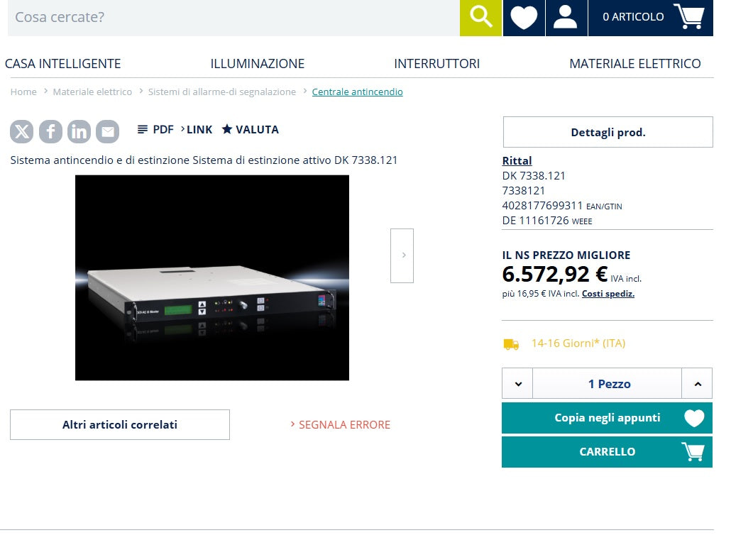 Unità di raffreddamento a liquido RITTAL - Condizionatore ad armadio. NUOVO.